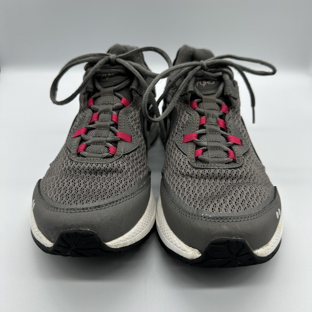 Ryka Shoes Womens Size‎ 8 Gray Pink Walking Athletic Sneakers Lace Up Comfort
